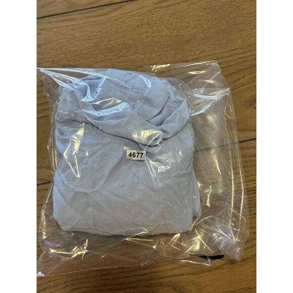 Rose + Olive Blouse Shirt Size Large Blue Button Down Lightweight Rayon Casual - Picture 10 of 10